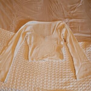 H&M Divided Cream Ribbed Top